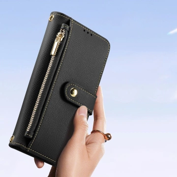 iPhone 15 Pro Max Dux Ducis Lawa Wallet Mag Lederhülle Schwarz