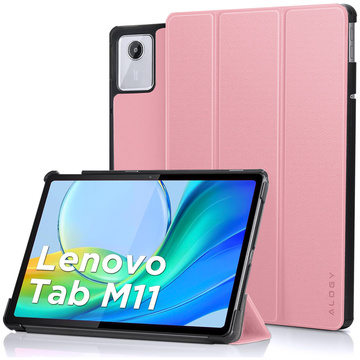Etui do Lenovo Tab K11 / K11E 11” / M11 10.95" TB330FU / TB330XU / TB331FC Book Case Cover z klapką obudowa futerał pokrowiec Alogy Różowe + Rysik