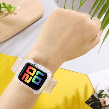 Sportarmband Silikonarmband mit Uhrengehäuse für Apple Watch 1 2 3 38mm Transparent