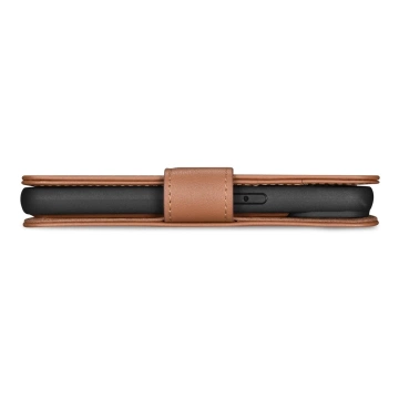 Etui na telefon iCarer Wallet Case 2in1 do  iPhone 14 Pro Max skórzany pokrowiec z klapką Anti-RFID brązowy