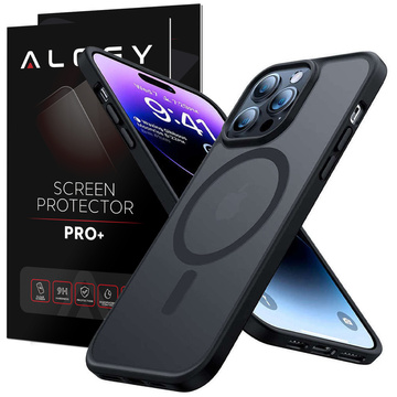 Etui ochronne Magmat MagSafe obudowa na telefon do Apple iPhone 14 Pro Max Black/Clear + Szkło
