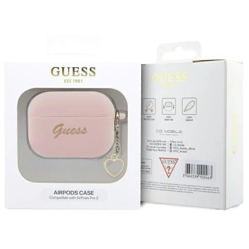 Etui ochronne na słuchawki Guess GUAP2LSCHSP do Apple AirPods Pro 2 cover różowy/pink Silicone Charm Heart Collection