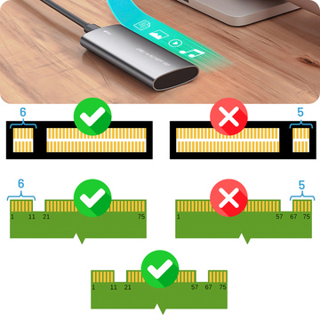 Obudowa adapter dysku kieszeń na dysk SSD NGFF m.2 USB 3.1 USB-C typ-c 2230-2280mm Srebrna