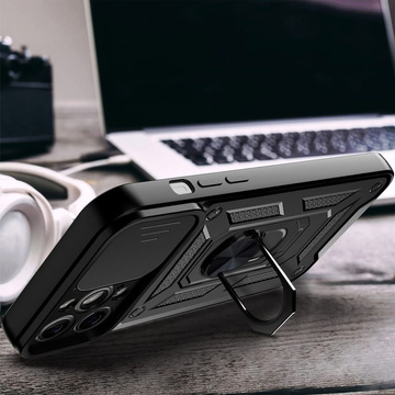 Etui Alogy Camshield Stand Ring z osłonką na aparat do Apple iPhone 13 Pro + Szkło