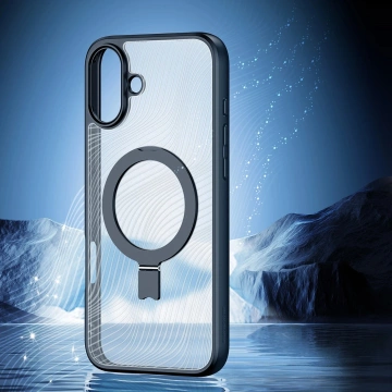 iPhone 16 Dux Ducis Aimo Mag Case mit MagSafe und Ständer - Schwarz