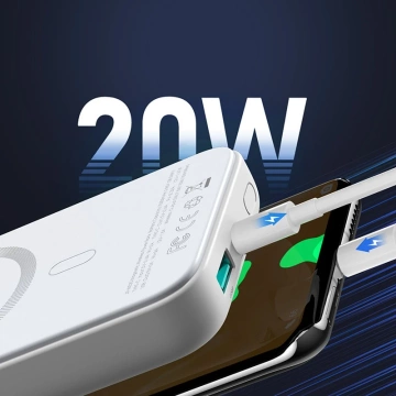 Joyroom Powerbank 10000mAh 20W Power Delivery Quick Charge 15W Magnetic Qi Wireless Charger für iPhone Kompatibel mit MagSafe weiß (JR-W020 weiß)