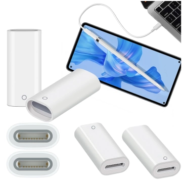 Adapter Alogy Pencil Charger do rysika Lightning - Lightning do Apple Pen umożliwiający ładowanie kablem Biały