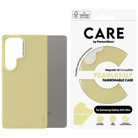 CARE Case für Samsung Galaxy S25 Ultra von PanzerGlass Fearlessly Magnetic Yellow