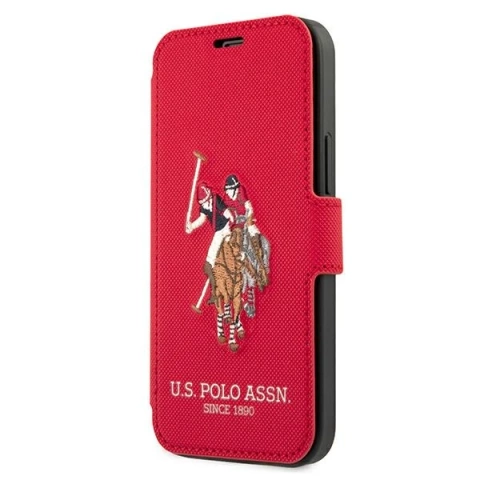 Etui na telefon US Polo Embroidery Collection book iPhone 12 mini 5,4" czerwony/red