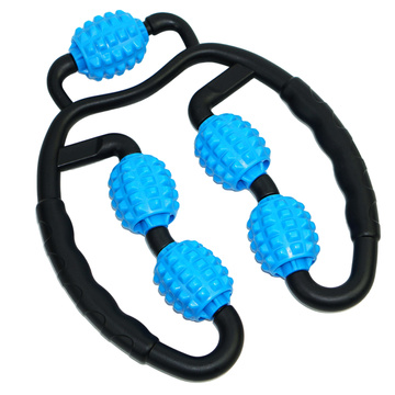 Masażer do ciała antycellulitowy ręczny roller mięśni Alogy 5x wałek do masażu Uniwersalny rolkowy czarno-niebieski 