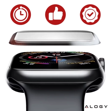 Szkło Hybrydowe do Apple Watch 10 46mm Alogy 3D Glass z czarną ramką