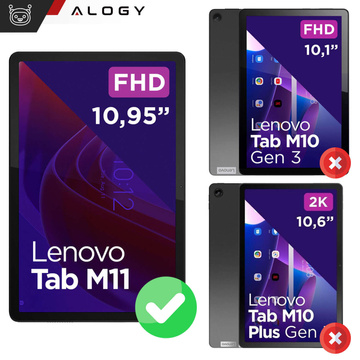 Etui do Lenovo Tab K11 / K11E 11” M11 10.95" TB330FU/TB330XU/TB331FC stojak pokrowiec obudowa z klapką na tablet Case Alogy Granatowe