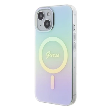 Etui Guess GUHMP15SHITSQ für iPhone 15 6,1" türkis/türkises Hardcase IML Iridescent MagSafe