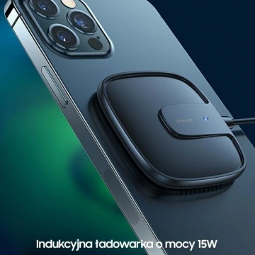 USAMS Induktionsladegerät US-CD159 magnetisch W1 15W Extradünnes iPhone 12 Serie weiß/weiß CD159DZ02