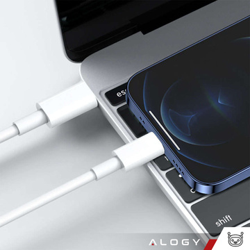 2x Kabel 2m USB-C do Lightning Alogy Fast Charge przewód do ładowania iPhone 20W biały 