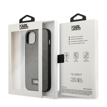 Etui ochronne na telefon Karl Lagerfeld KLHCP13SSFMP2DG do Apple iPhone 13 Mini 5,4" hardcase srebrny/silver Saffiano Plaque