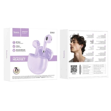 HOCO TWS EW61 kabellose Bluetooth-Kopfhörer, lila, mit Ladeetui