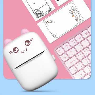 Drukuś Thermodrucker mit 6 Rollen Thermopapier für Kinder, rosa