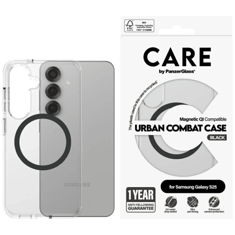 Etui do Samsung Galaxy S25 CARE by PanzerGlass Flagship Urban Combat QI Czarny