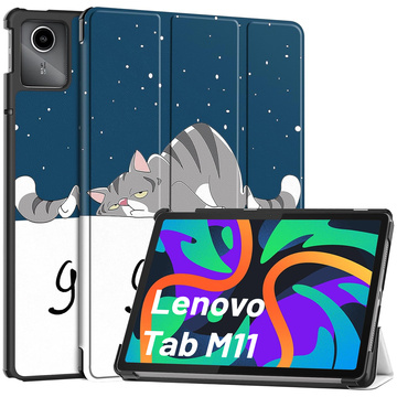 Etui do Lenovo Tab K11 / K11E 11” M11 10.95" TB330FU / TB330XU / TB331FC obudowa na tablet Case Alogy Book Cover Sleeping Cat + Szkło + Rysik