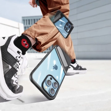 Ugreen Fusion Kickstand Case iPhone 13 Pro Hardcover mit Gelrahmen und Ständer schwarz (90153)