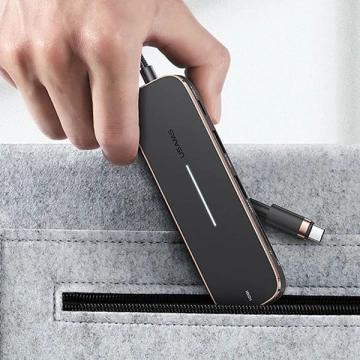 USAMS Adapter HUB 2xUSB USB-C HDMI Micro SD SD Czarny/schwarz SJ575HUB01 (US-SJ575)