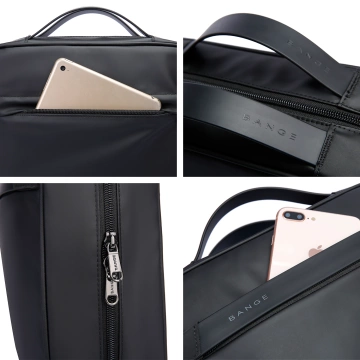 Bange Wasserdichte Kosmetiktasche 30x26x10 cm, faltbar, für Kosmetikzubehör, Reisen, Damen &amp; Herren, Schwarz