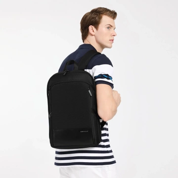 Bange Wasserdichter Rucksack für Laptops bis 15,6 Zoll, 43 x 31 x 7 cm, ideal für Stadt, Reisen, Arbeit und Flugreisen, für Damen und Herren, Schwarz