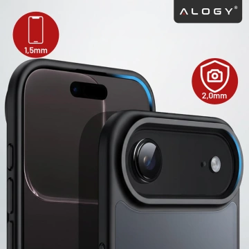 Alogy 3-in-1 Case Pack™ – Schwarze MagSafe Hybrid-Hülle mit 2 Displayschutzfolien aus gehärtetem Glas für Apple iPhone 17 Air