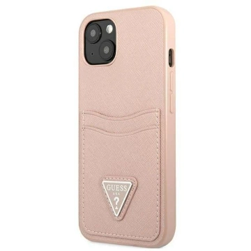 Etui Guess GUHCP13SPSATPP für Apple iPhone 13 Mini 5,4" różowy/pink Hardcase SaffianoTriangle Logo Cardslot