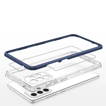 Klare 3in1 Hülle für Samsung Galaxy A13 5G Frame Gel Cover Blau