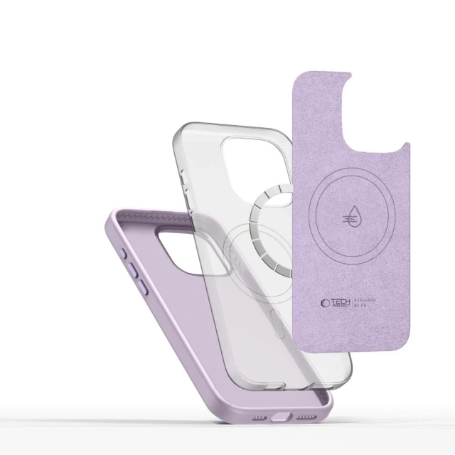 Etui do iPhone 15 Pro Tech-Protect Silicone Pure MagSafe Mauve