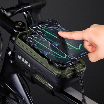 WILDMAN GX200 2L Fahrradrahmentasche Grün Handyhalterung