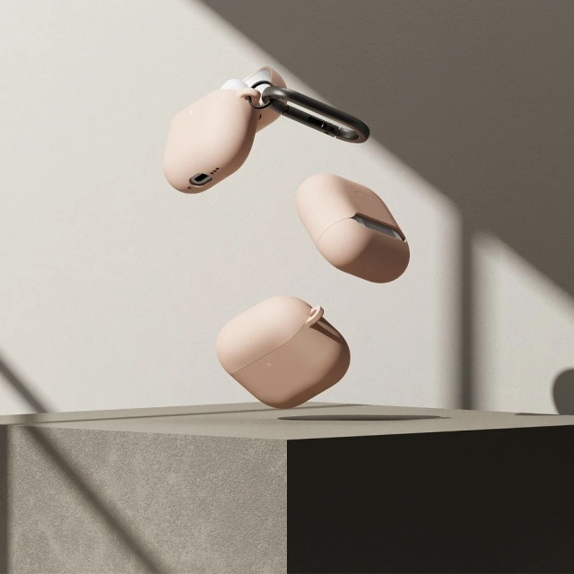 Etui do Apple AirPods 4 Ringke Silicone Stone + Karabińczyk