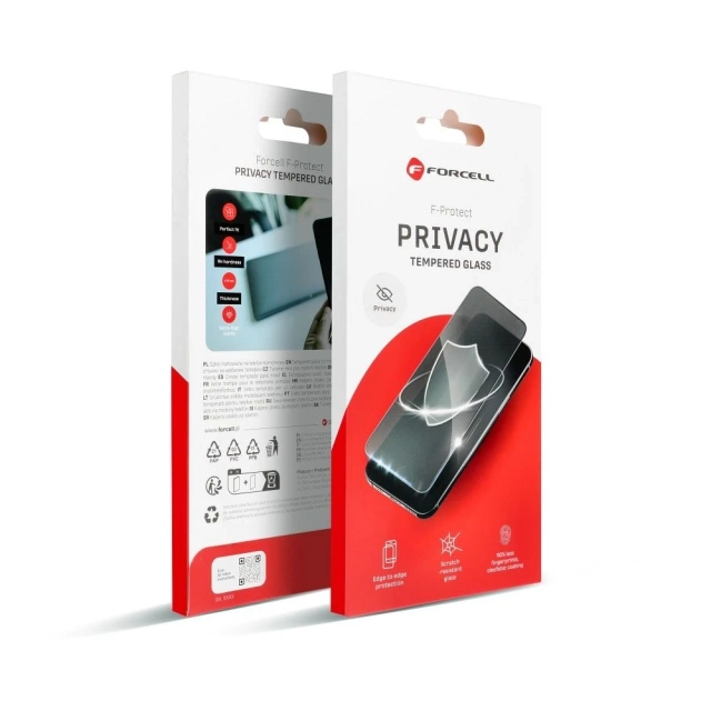 Panzerglas für iPhone 14 Pro Forcell Privacy Glass schwarz 9H
