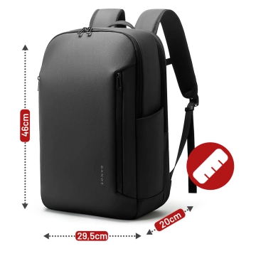 Bange 26L wasserdichter Rucksack für Laptops bis 15,6 Zoll – Geräumig und komfortabel, robust und atmungsaktiv, ideal für Stadt und Reisen, Arbeit und Flugreisen, Unisex – Schwarz