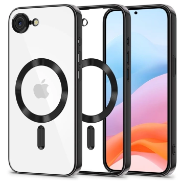 Etui do Apple iPhone 16e Alogy LuxeShield™️ Glamour Luxury Ring obudowa do MagSafe z osłoną aparatów Czarne