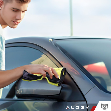 Mikrofaser-Poliertuch für Bildschirme 30 x 40 cm. Doppelseitiges Velourstuch zum Waschen von Bildschirmen und Trocknen des Autos Alogy