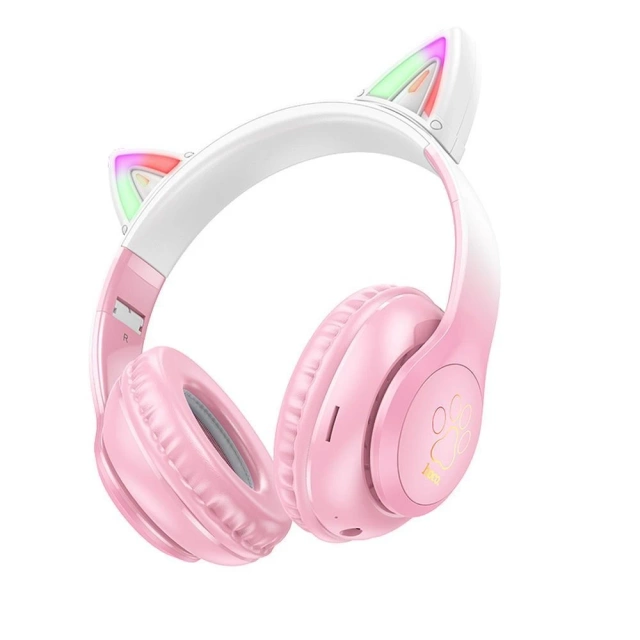 Słuchawki bezprzewodowe nauszne Bluetooth HOCO W42 Kocie Uszy Kwiat Wiśni