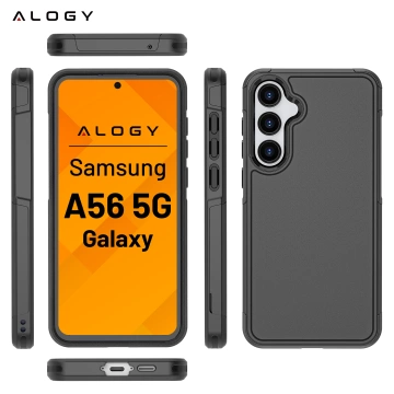 Etui do Samsung Galaxy A56 / A36 5G 2025 Pancerna Obudowa Ochronna na Telefon Wzmocniona Alogy HeavyDuty™️ Case Czarne + Szkło hartowane