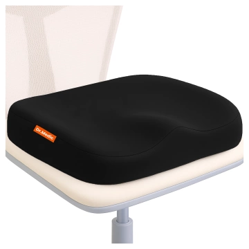  Poduszka na fotel DR.MEDIC ComfySeat™ Ergonomiczna siedzisko biurowe wsparcie kości ogonowej na krzesło do biura auta samochodu Czarna