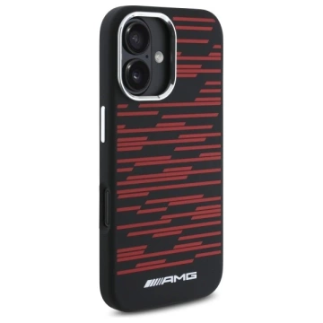 Etui für iPhone 16 AMG Silicone Graphics MagSafe Rot Schwarz