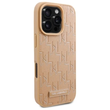 Etui Karl Lagerfeld do iPhone 16 Pro Max 6.9" Beżowy Magsafe Hardcase Hot Stamp 