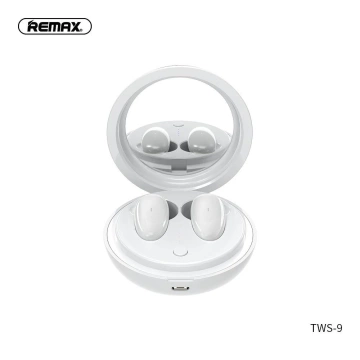 Słuchawki bezprzewodowe Bluetooth 5.0 z Etui, Lusterkiem, Białe REMAX TWS-9
