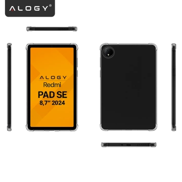 Etui do Redmi Pad SE 8.7" Przezroczyste, Ochronne, Hybrydowe, Wzmocnione Narożniki, Smukłe i Lekkie, Alogy FlexiShield™ + SZKŁO HARTOWANE
