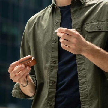UNIQ Terra Kopfhörer-Schutzhülle für AirPods Pro 2nd Gen. Echtes Leder blau/spaceblau