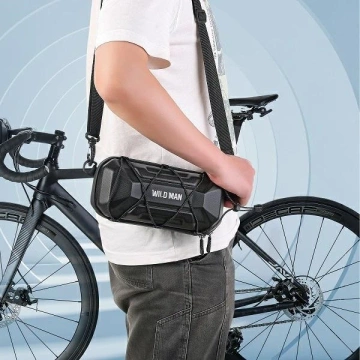 Torba rowerowa Wildman XT17 1L na mostek PU+EVA wodoodporna Czarna