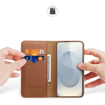Etui do Samsung Galaxy S25 Edge Dux Ducis Hivo Skórzane Brązowe