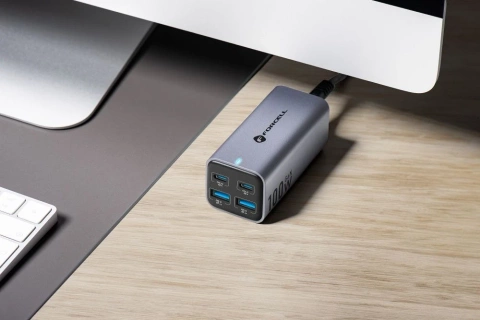 Ładowarka biurkowa Forcell GaN III 100W 2xUSB-C 2xUSB-A PD QC SFC