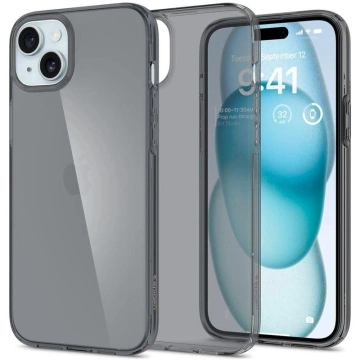 Spigen Crystal Flex Hülle für Apple iPhone 15 Plus – grau und transparent